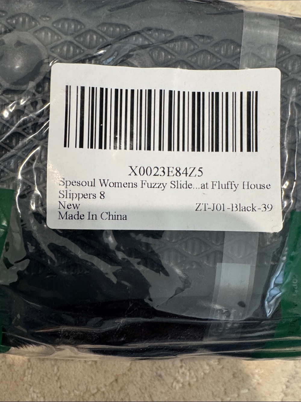 Black Fuzzy Slide Slippers for Women